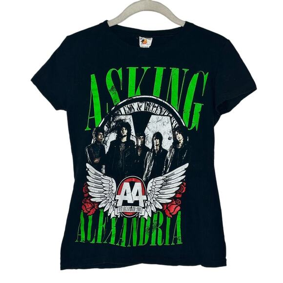 Hot Topic Tops - Asking Alexandria Shirt “Reckless & Relentless” Scene Black Size Small
